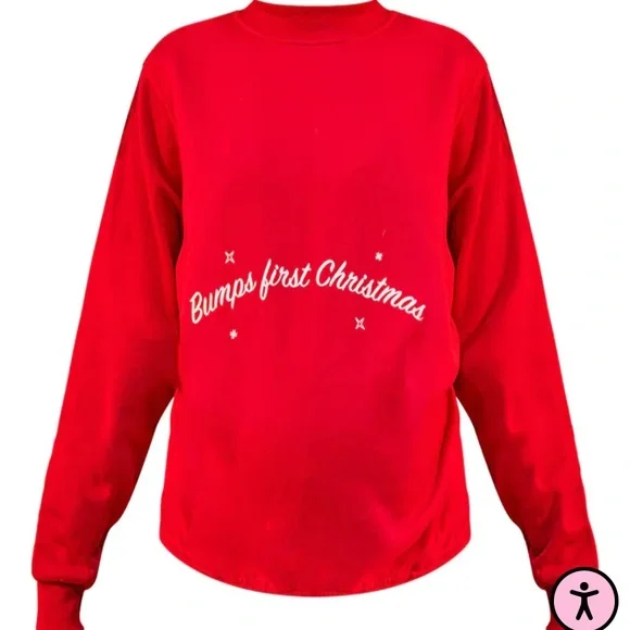 🎉 HP!🎉 Bumps first christmas ugly Christmas Sweater pregnancy announcement - Picture 4 of 5